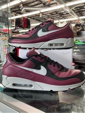 Nike Air Max 90 By You Burgundy Black Grey Size 12.5